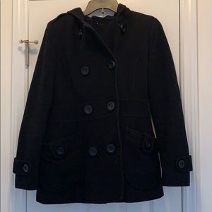 JLo (Jennifer Lopez) hooded Pea coat